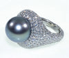 Italian 18K Gold Diamond South Sea Pearl Cocktail Ring