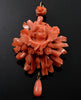 Antique Victorian 9K Gold Salmon Coral Cherub Putty Angel Pendant C.1860