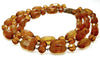 Antique French Art Deco Amber Glass Necklace C.1930