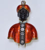 Products Victorian Italian Blackamoor Brooch Dress Clip 18K Gold 1.9 CTW Diamond Enamel C.1870