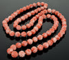 Vtg Angel Skin Carved Bead Necklace Flapper C.1950