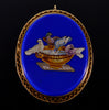 Antique Victorian 14K Gold Micro Mosaic Pendant Brooch The Doves of Pliny Italian Grand Tour C.1900