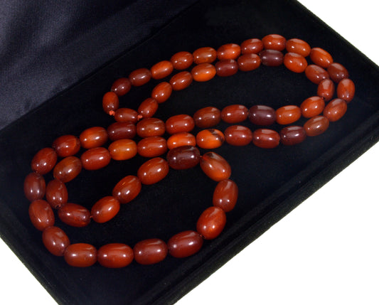Antique Victorian Butterscotch Amber Bead Necklace C.1890