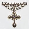 Antique Georgian Flemish Papillon Cross Brooch Croix à la Jeannette Silver Diamond C.1750
