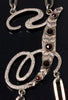 Antique Victorian Hand Key Holder Chatelain Chain Sterling Turquoise Garnet C.1860