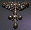 Antique Georgian Flemish Papillon Cross Brooch Croix à la Jeannette Silver Diamond C.1750