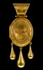 Antique Victorian 18K Gold Micromosaic Locket Pendant Lamb Of God Etruscan Revival Italian Grand Tour C.1860