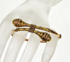 Antique Victorian Etruscan Revival 18K Gold Bypass Bracelet 5 1/2" C.1870