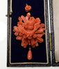 Antique Victorian 9K Gold Salmon Coral Cherub Putty Angel Pendant C.1860