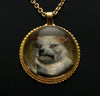 Victorian 18K Gold Reverse Carved Essex Crystal Dog Pendant Intaglio Portrait Miniature C.1870