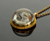 Victorian 18K Gold Reverse Carved Essex Crystal Dog Pendant Intaglio Portrait Miniature C.1870
