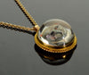 Victorian 18K Gold Reverse Carved Essex Crystal Dog Pendant Intaglio Portrait Miniature C.1870