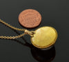Victorian 18K Gold Reverse Carved Essex Crystal Dog Pendant Intaglio Portrait Miniature C.1870