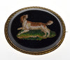 Victorian King Charles Spaniel Micro Mosaic 14K Gold Pin Brooch Italy Grand Tour C.1880