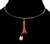 Antique Victorian 10K Coral Hand Fist Padlock Pendant C.1860