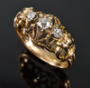 Antique Victorian French 18K Gold Ring Old Mine Cut Diamonds Eagle Hallmark C.1890
