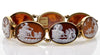 Antique Victorian 14K Gold Cameo Bracelet Carnelian Shell 7 Days Of The Week Roman Gods C.1880