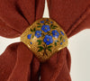 Antique Victorian French Egyptian Revival Scarf Ring 18K Gold Enamel C.1880