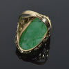 Antique Arts & Crafts 14K Gold Jadeite Jade Ring C.1900