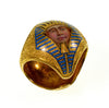 Antique Victorian French Egyptian Revival Scarf Ring 18K Gold Enamel C.1880