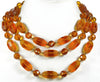Antique French Art Deco Amber Glass Necklace C.1930
