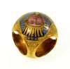 Antique Victorian French Egyptian Revival Scarf Ring 18K Gold Enamel C.1880