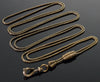 Antique Georgian 9K Gold Necklace Round Box Guard Slide Chain C.1820