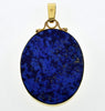 Italian 18K Gold Carved Lapis Lazuli Pan Satyr Pendant Cameo