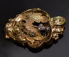 Antique Victorian 14K Gold Diamond Acanthus Brooch Pin C.1860