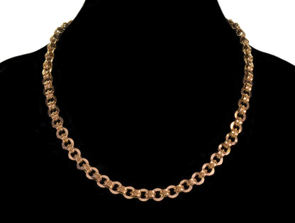 Antique Victorian 14K Gold Fancy Link Chain Necklace C.1890