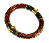 Fidia Gioielli Italian 18K Gold Sterling Enamel Bangle Bracelet
