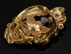 Antique Victorian 14K Gold Diamond Acanthus Brooch Pin C.1860