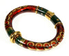 Fidia Gioielli Italian 18K Gold Sterling Enamel Bangle Bracelet