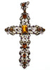 Antique Austrian Enamel Silver Cross Pendant C.1900