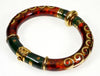 Fidia Gioielli Italian 18K Gold Sterling Enamel Bangle Bracelet