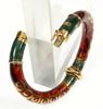 Fidia Gioielli Italian 18K Gold Sterling Enamel Bangle Bracelet