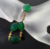 Antique Art Deco 14K Gold Chrysoprase Link Bracelet C.1920