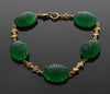 Antique Art Deco 14K Gold Chrysoprase Link Bracelet C.1920