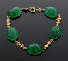 Antique Art Deco 14K Gold Chrysoprase Link Bracelet C.1920