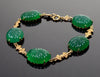 Antique Art Deco 14K Gold Chrysoprase Link Bracelet C.1920