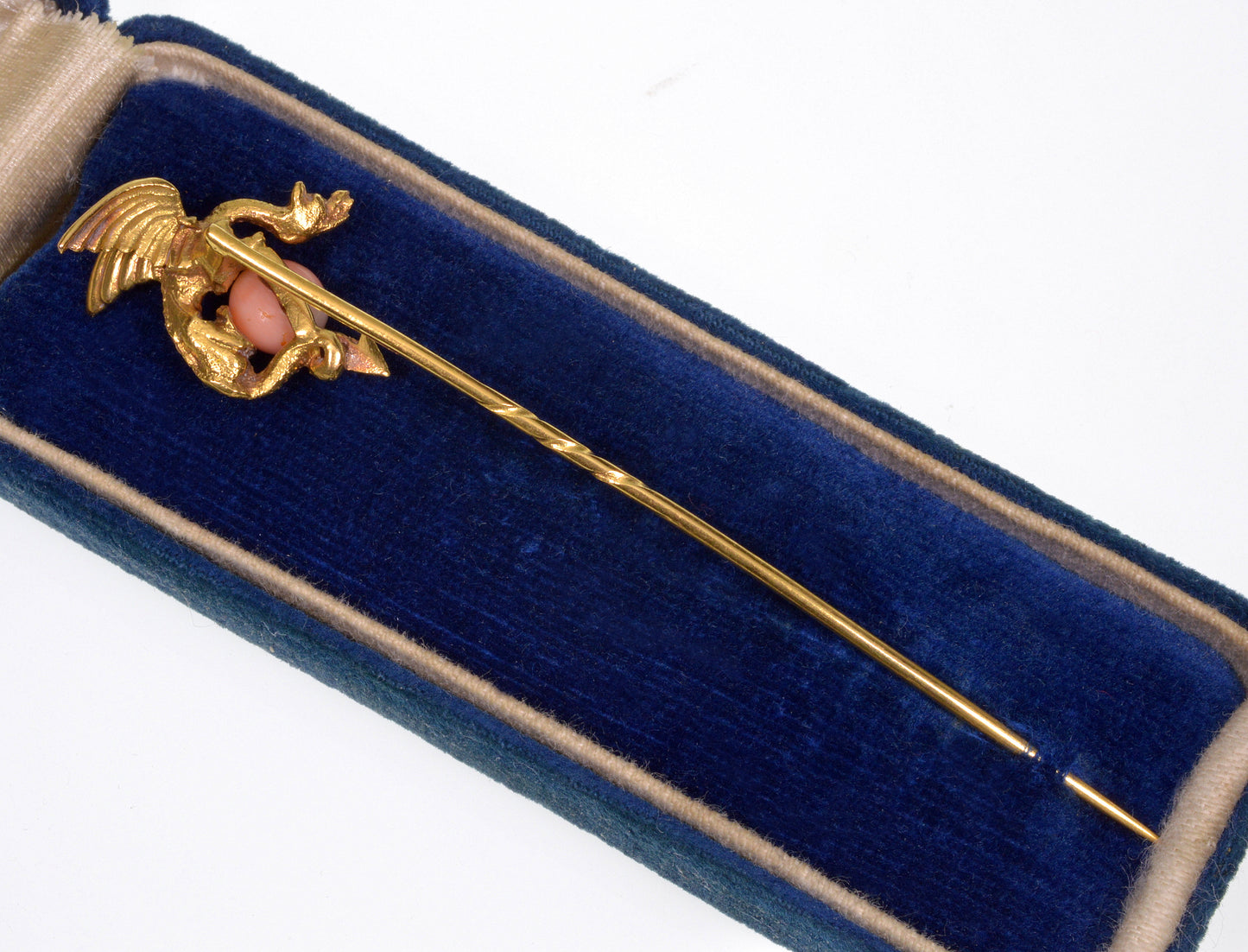 Antique Art Nouveau 14K Gold Gargoyle Griffin Dragon Stick Pin C.1900