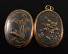 Antique Japanese Shakudo 14K Gold Locket Pendant Mixed Metal Meiji Period C.1880