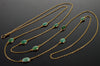 Antique Victorian 14K Gold Turquoise Guard Chain Necklace C.1890