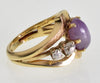 Natural Star Sapphire Diamond 14K Gold Ring Size 4 C.1940