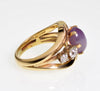 Natural Star Sapphire Diamond 14K Gold Ring Size 4 C.1940