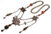 Antique Tibetan Silver Coral Turquoise Necklace Late Qing C.1880