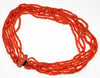 Antique Chinese Salmon Coral Necklace Carved Dragon Clasp